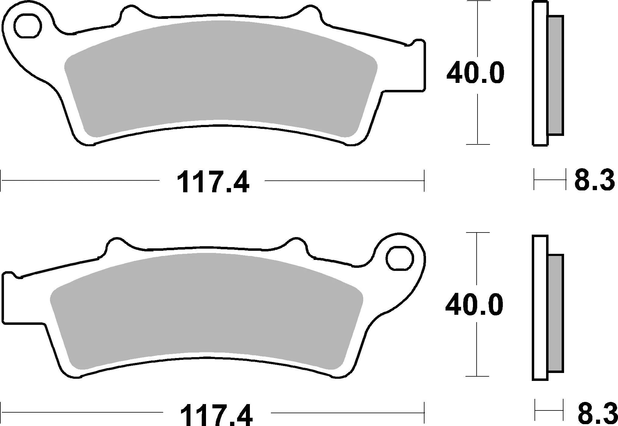 Sbs Hf Street Ceramic Organic Brake Pads Set - Front