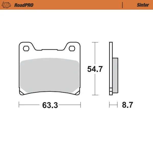 Moto-master Roadpro Sinter Brake Pad Rear - Rear