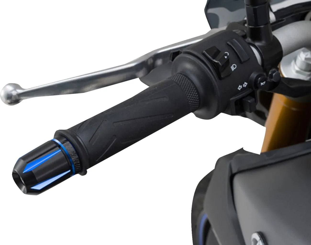 Daytona Scratch Handlebar End - Black/blue Anodized