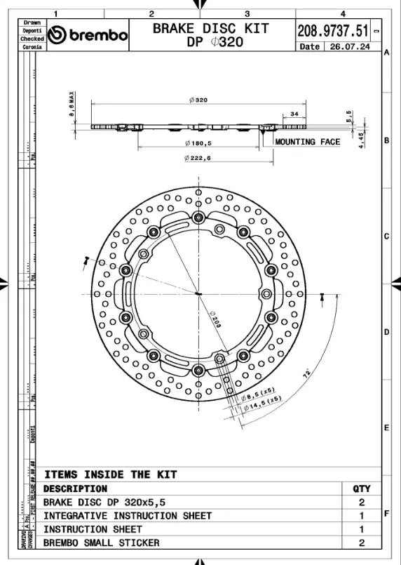 Brembo Supersport Racing Xtra Line Brake Rotor Kit