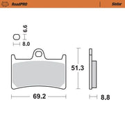 Moto-master Roadpro Sinter Scooter Brake Pads - High Performance - Front
