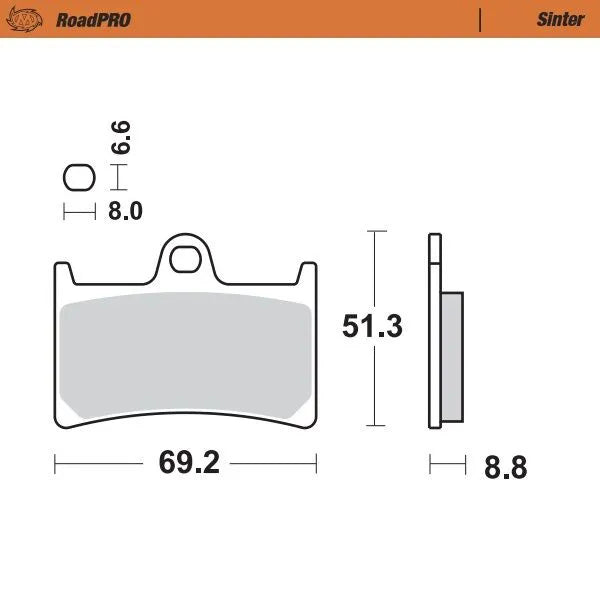 Moto-master Roadpro Sinter Scooter Brake Pads - High Performance - Front