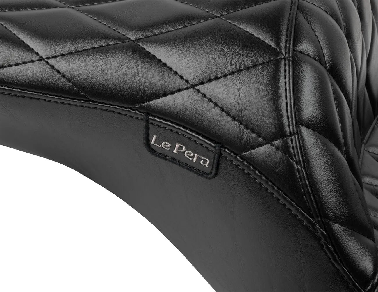 Le Pera Maverick Seat - Black Vinyl Motorcycle Seat - For Harley Davidson