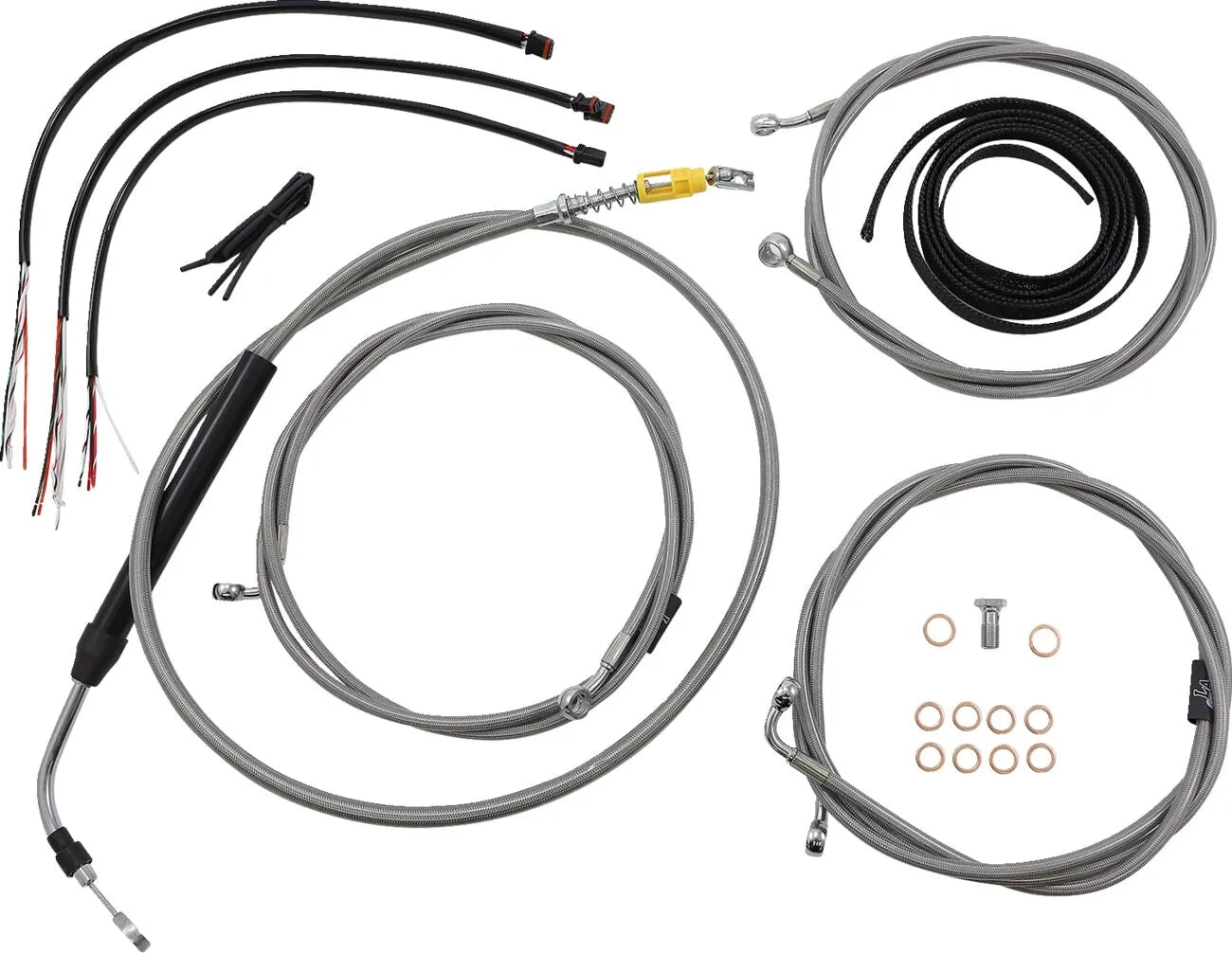 La Choppers Complete Stainless Braided Kit for 18"-20" Ape
