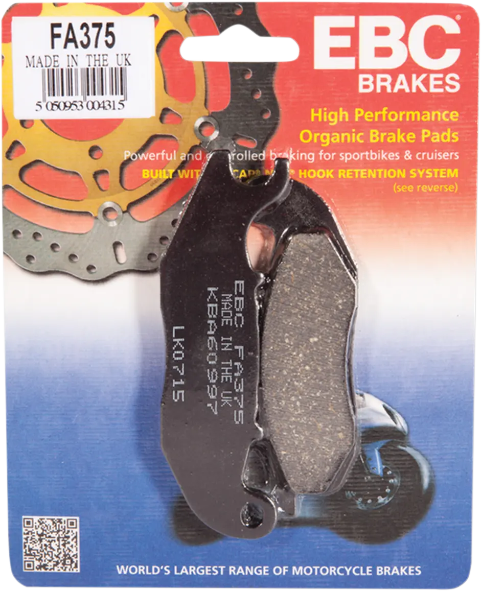 Ebc Fa375 Brake Pads - Organic Base For Enhanced Braking - Front