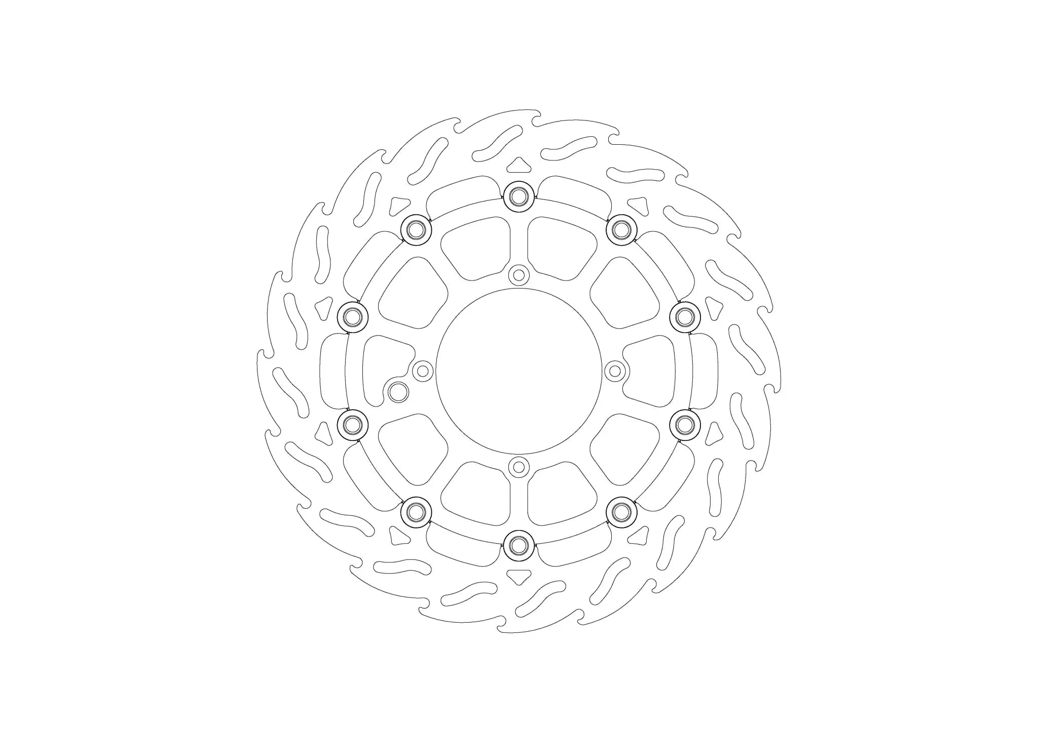 Moto-master Flame Series Floating Brake Rotor - 300mm - Front