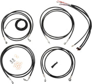 LA CHOPPERS Black Vinyl Handlebar Cable/Brake Line Kit 18"-20"