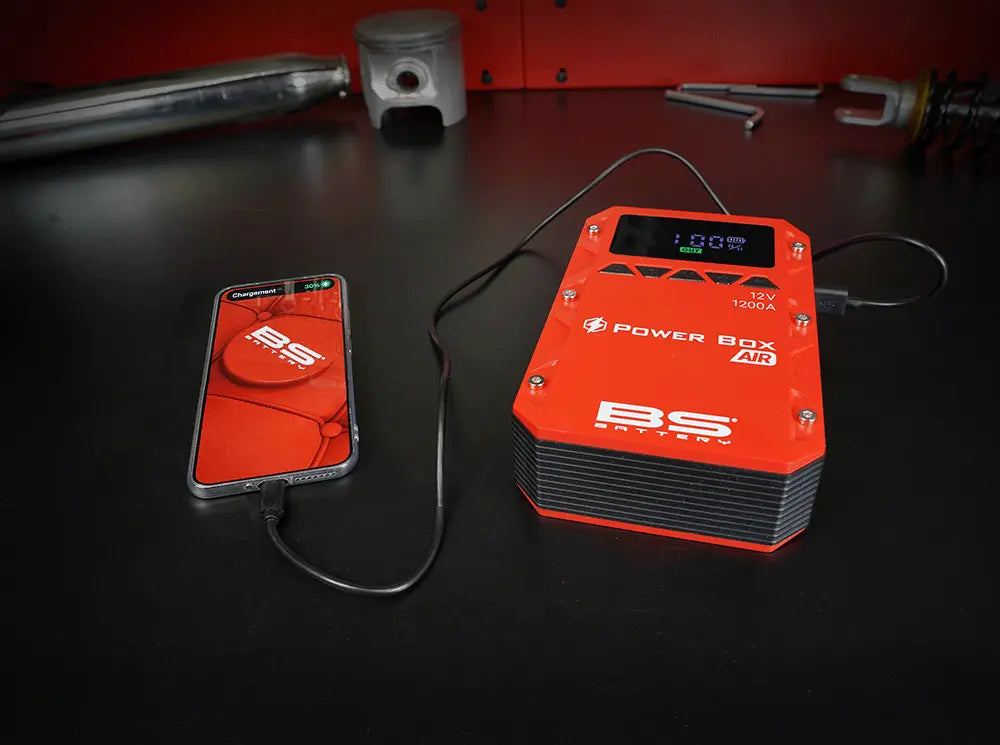 Bs Battery Power Box PB-02 Air Compressor Jump Starter 1200A Red