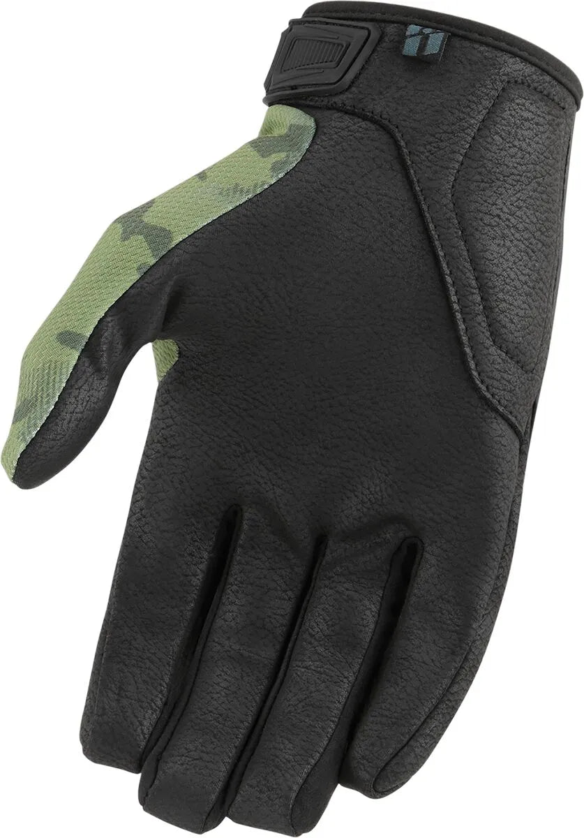 Icon Hooligan Ce Gloves For Sport Riding - Black/Camo Green