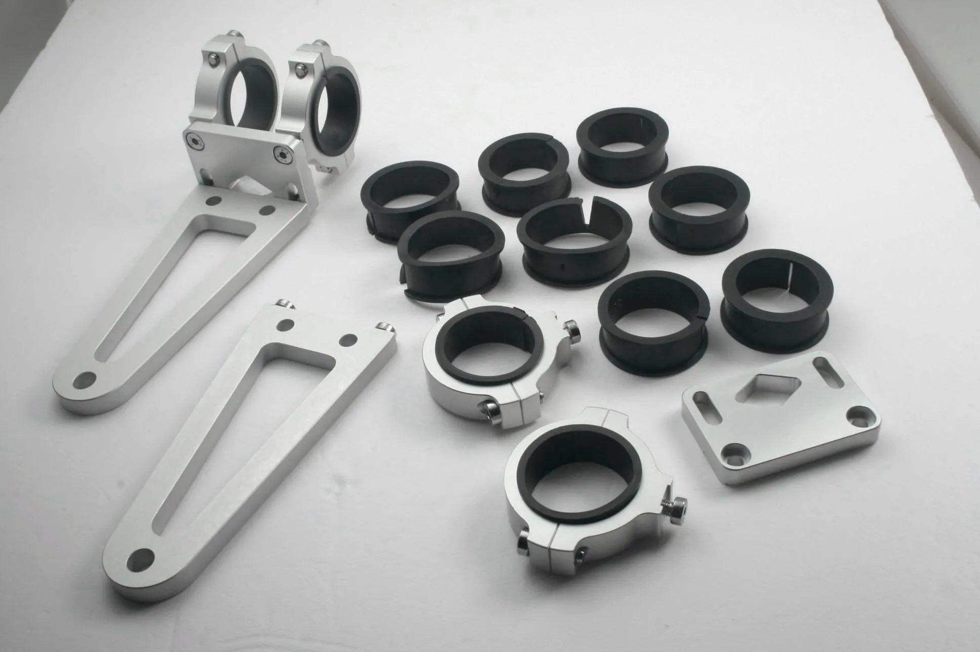 Parts Europe Headlight Brackets - Silver Aluminum