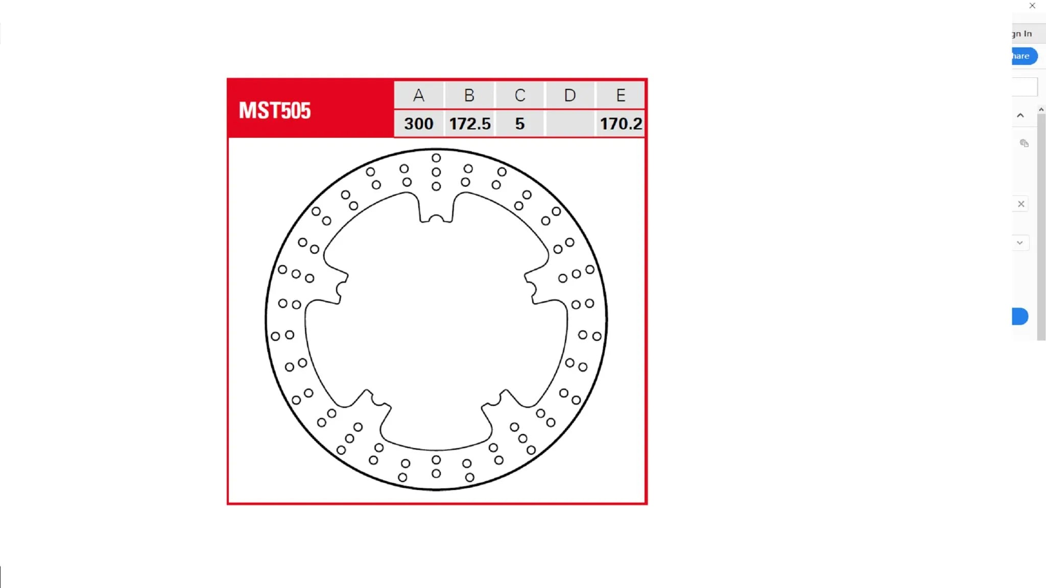 Trw Brake Rotor Fixed Round - 300mm Stainless Steel - Front