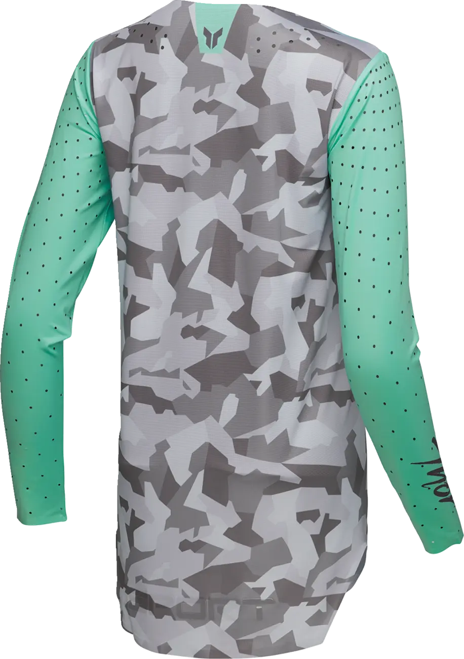 Thor Women's Sportmode Shadow Jersey - Green/Teal/Camo Gray