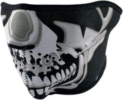 Zan Headgear Neoprene Half Mask Chrome Skull
