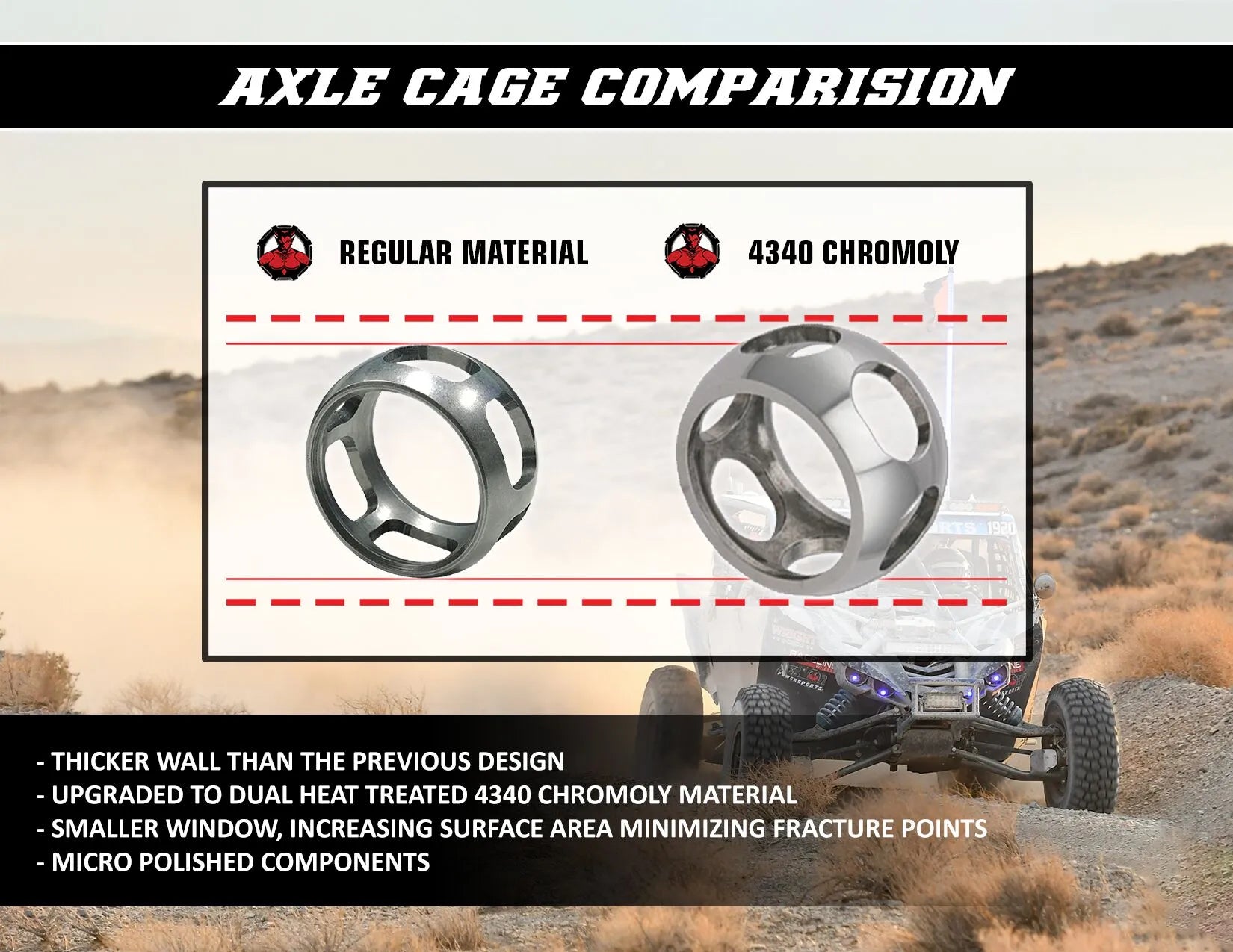 Demon Heavy-duty Axle - Complete Front Left