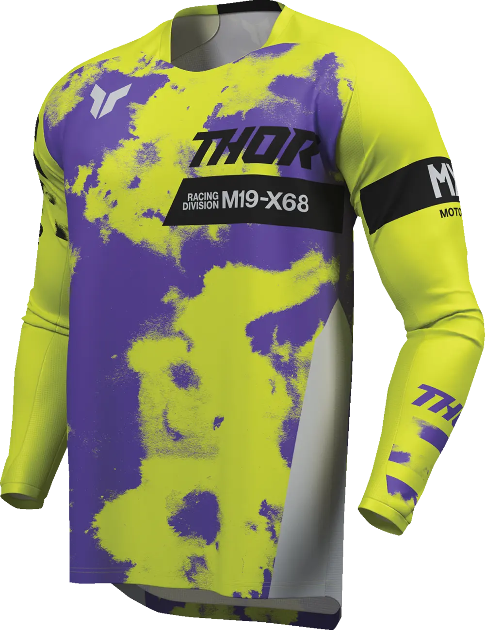 Thor Youth Launchmode Bleach Jersey - Black/Gray/Purple/Acid