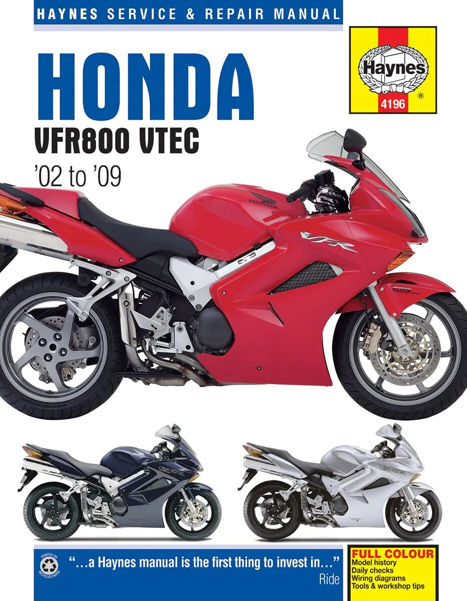 Haynes Motorcycle Repair Manual for Honda VFR800