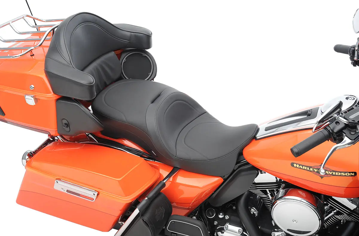Drag Specialties 2-up Leather Touring Seat - For Harley Davidson