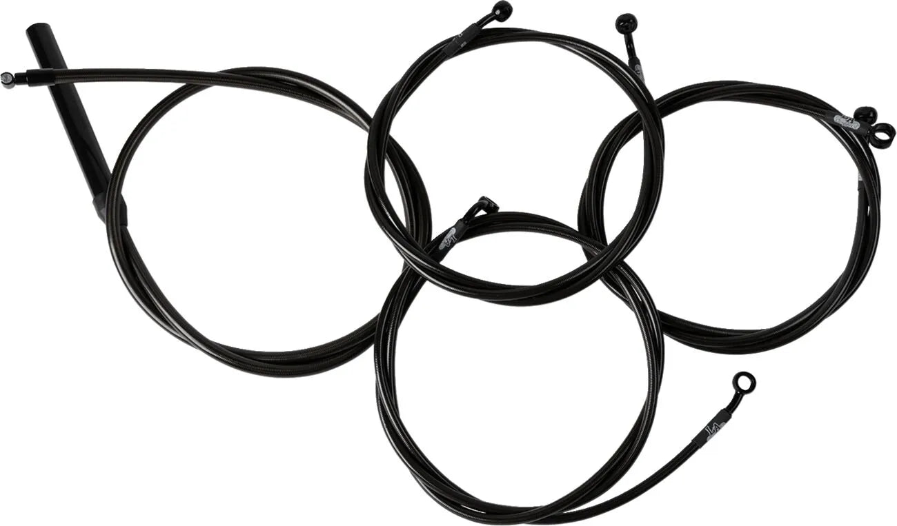 La Choppers Midnight Braided Cable Kit for 18"-20" Ape Hangers