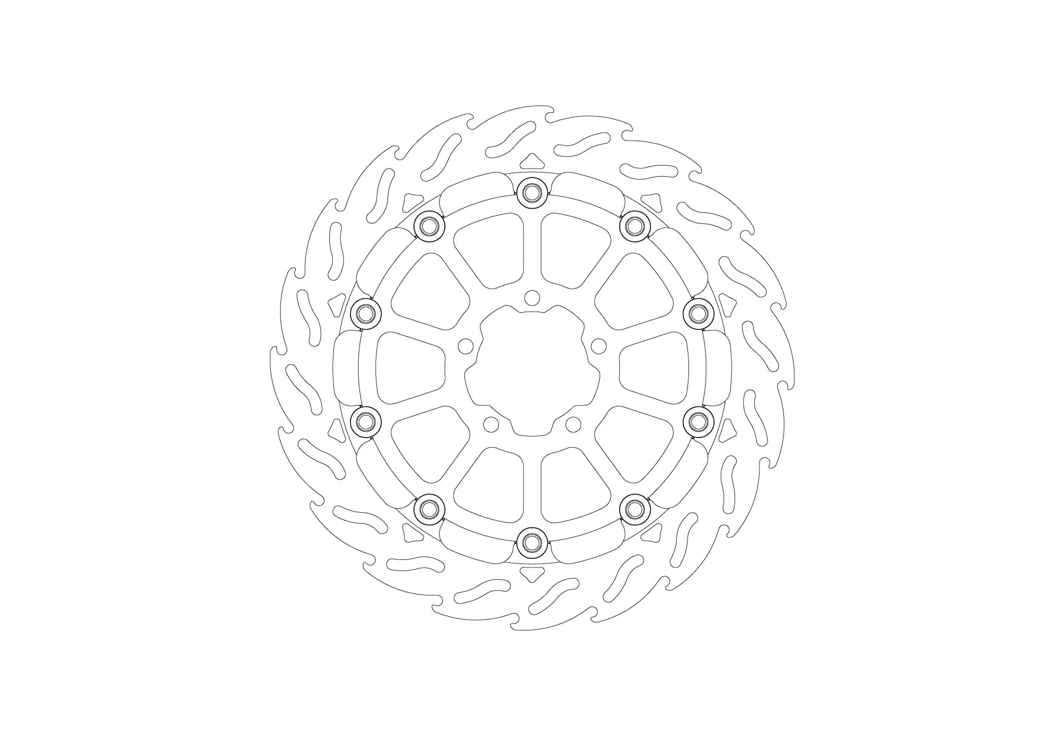 Moto-master Flame Floating Brake Disc - 300mm - Front