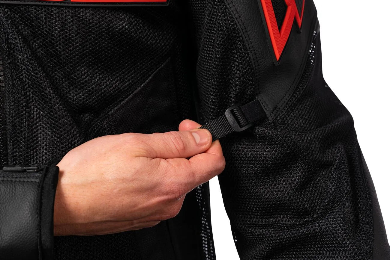 Icon Mesh Af™ Leather Jacket - Black/Red