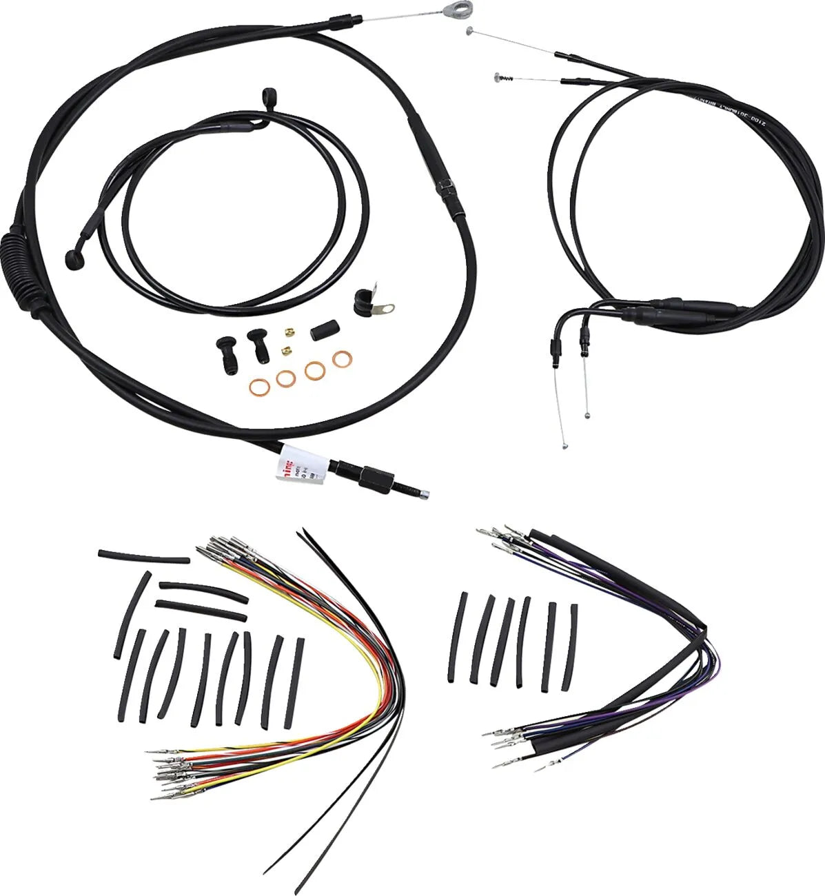 BURLY BRAND Ape Hanger Handlebar Cable Kit for 16" Bars