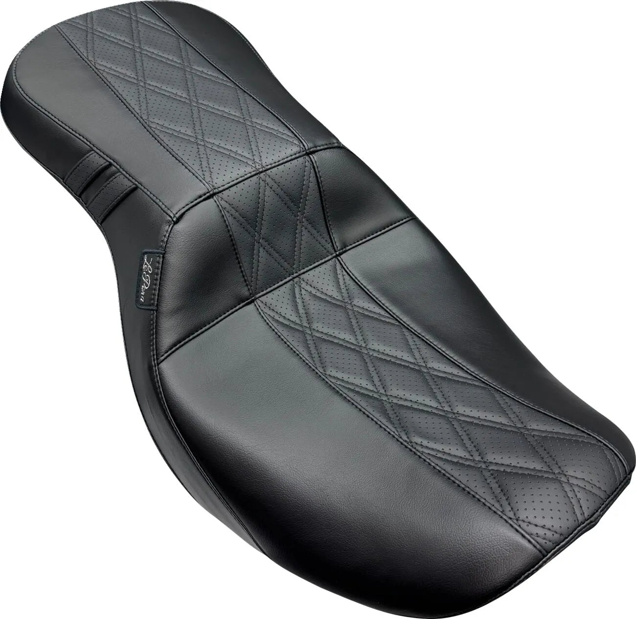 2-Up Le Pera Outcast Seat - Black Vinyl Motorcycle Seat - For Harley Davidson