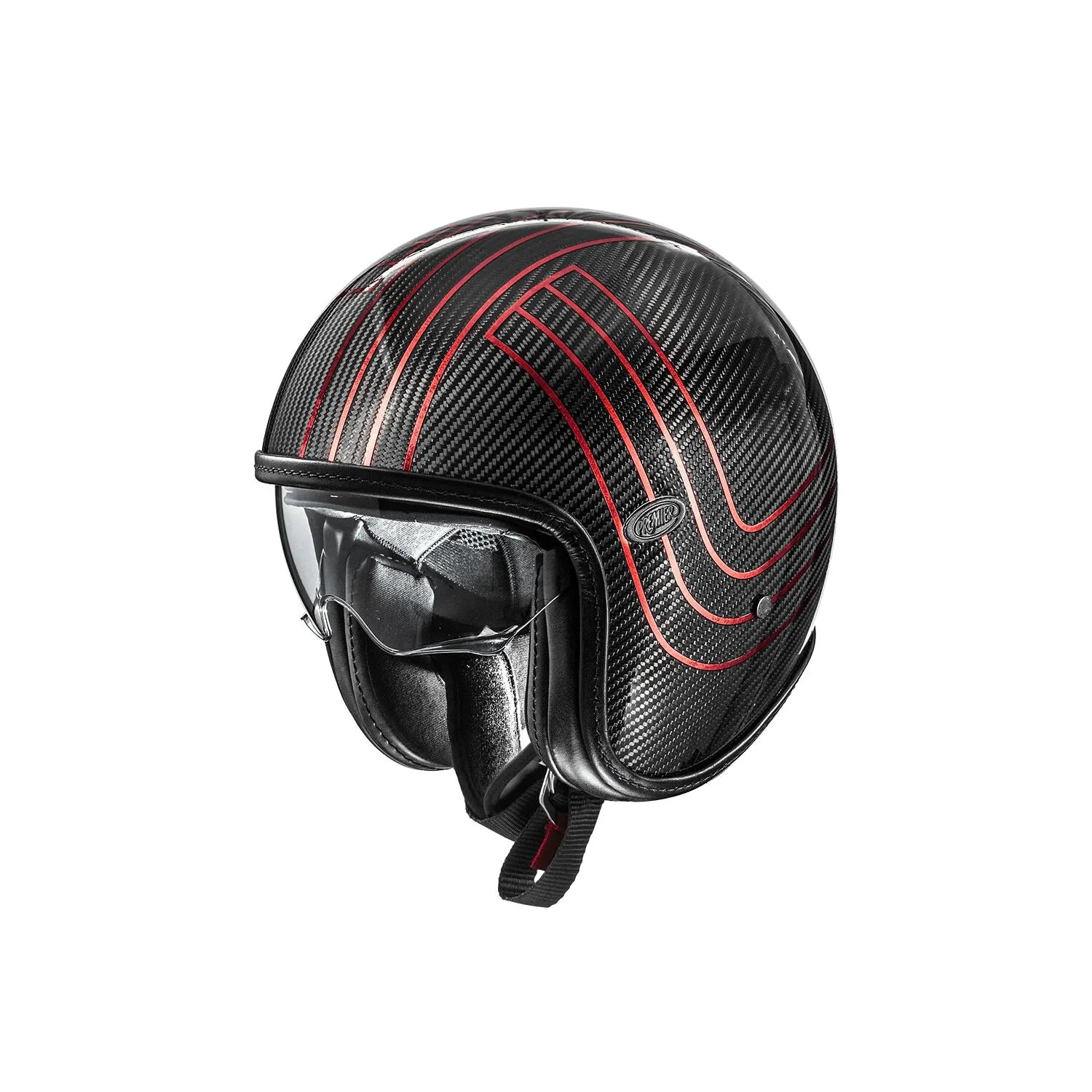 Premier Helmets Vintage Carbon Open Face Helmet - Platinum Edition