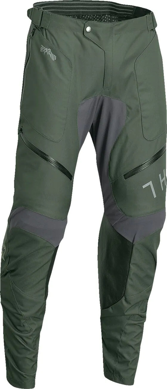 Thor Terrain In-the-boot Off-road Pants - Charcoal Gray/Military Green