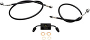 La Choppers Black Braided Brake Line Kit For Abs