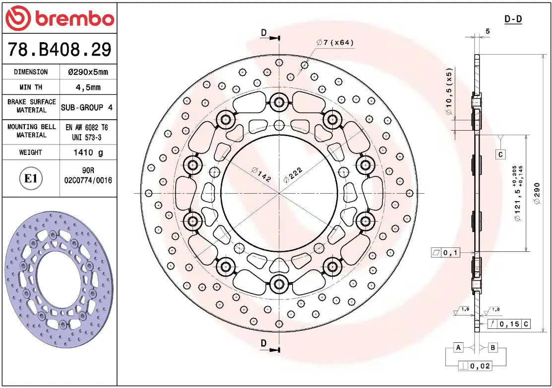 Brembo Serie Oro Prime Line Floating Brake Rotor