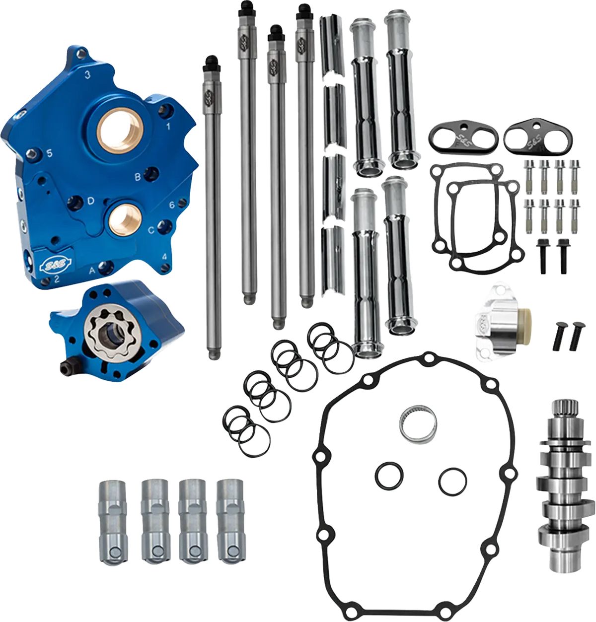 S&S Cycle M8 Cam Chest Kit Chrome Push Tubes for Harley-Davidson