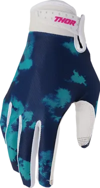 Thor Youth Launchmode Bleach Gloves - Aqua/White