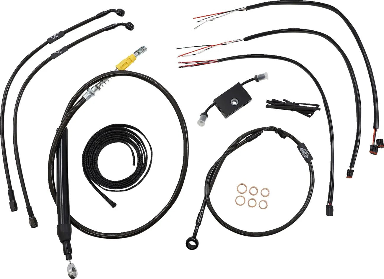 La Choppers Midnight Braided Handlebar Cable Kit for 12"-14" Ape