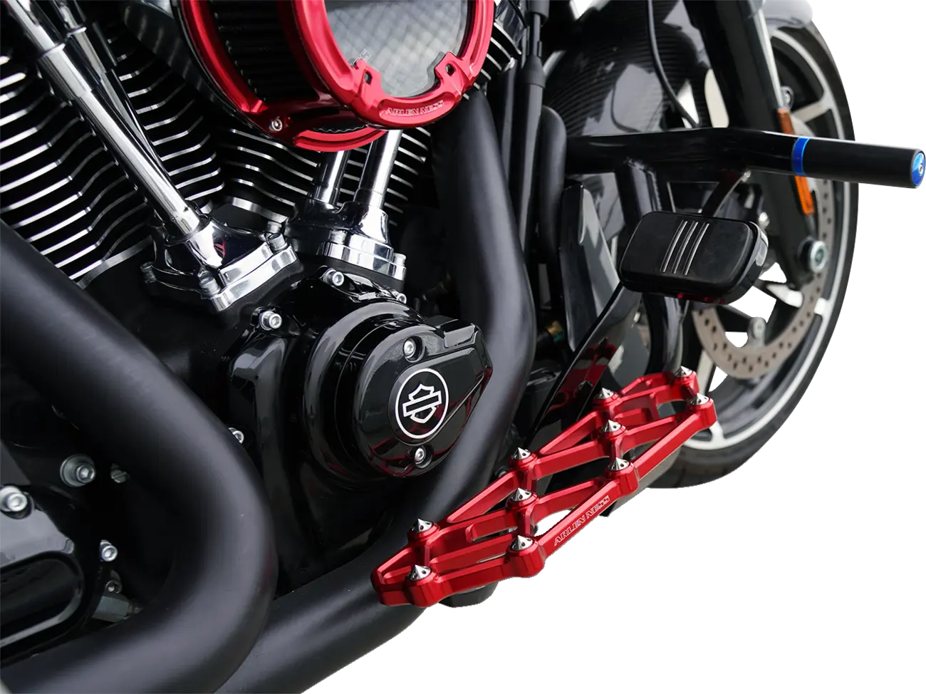Arlen Ness Diamond Red Anodized Driver Floorboards