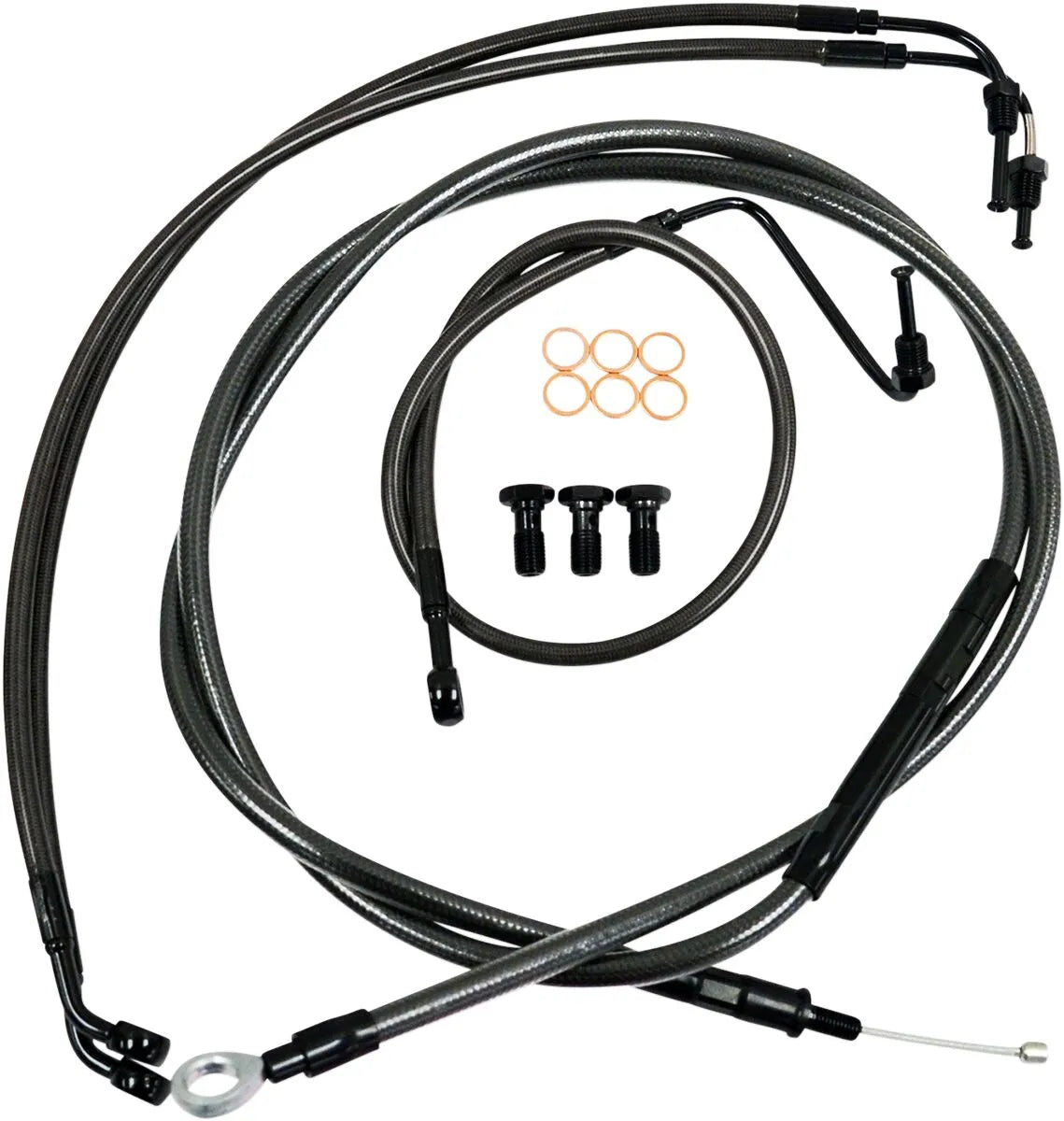 LA CHOPPERS Midnight Braided Handlebar Cable Kit