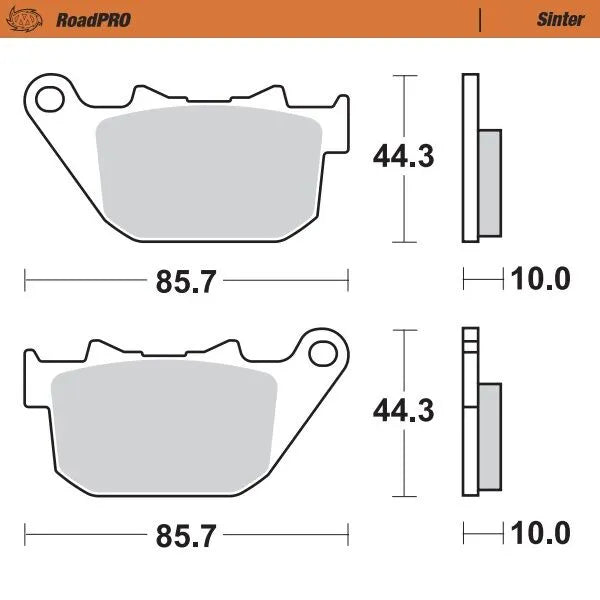 Moto-master Roadpro Sinter Brake Pad Rear - Rear