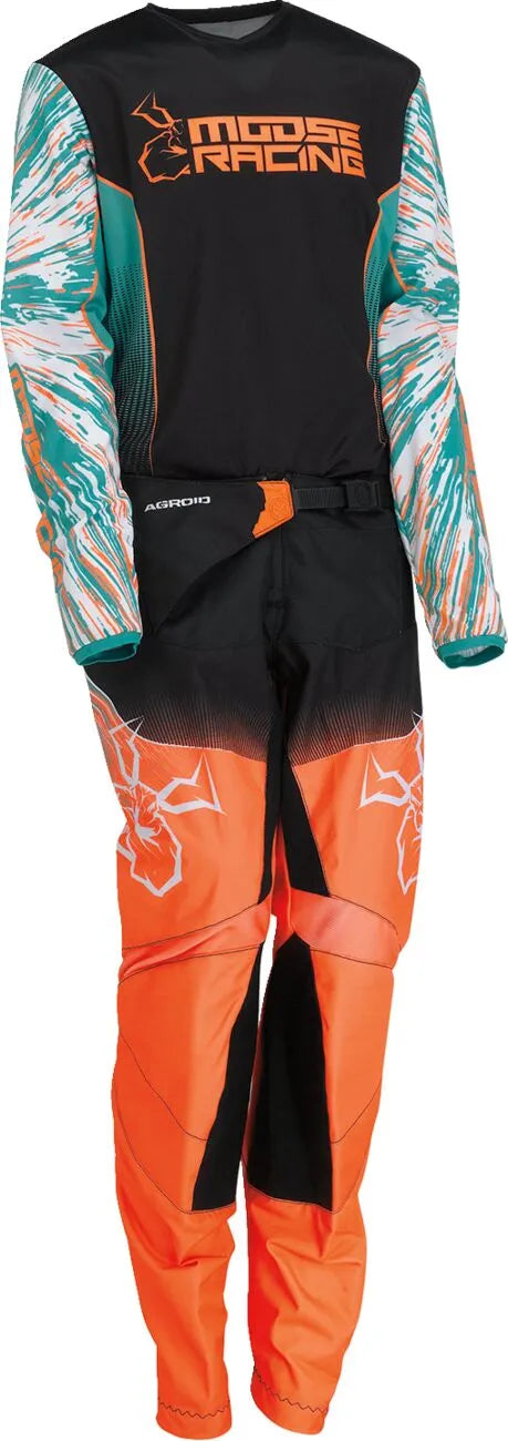 Moose Offroad Youth Agroid Racewear Pants - Black/Orange/Teal