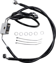 Drag Specialties Extended Black Vinyl Brake Line Kit Abs