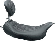 Mustang Wide Tripper Solo Seat W/ Backrest - For Harley Davidson