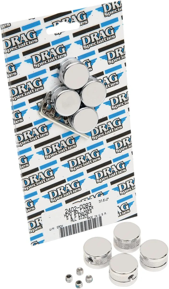 Drag Specialties Head Bolt Covers - Chrome, Aluminum