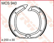 Trw Mcs940 Organic Brake Shoes - 200mm Diameter - Rear