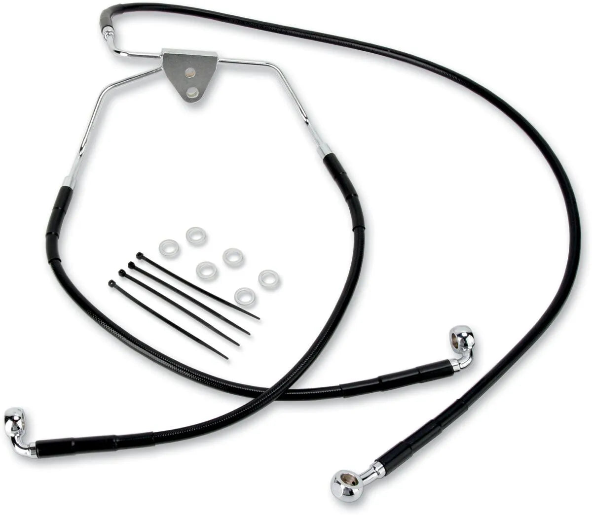 Drag Specialties Extended Brake Line Kit Front Black Vinyl