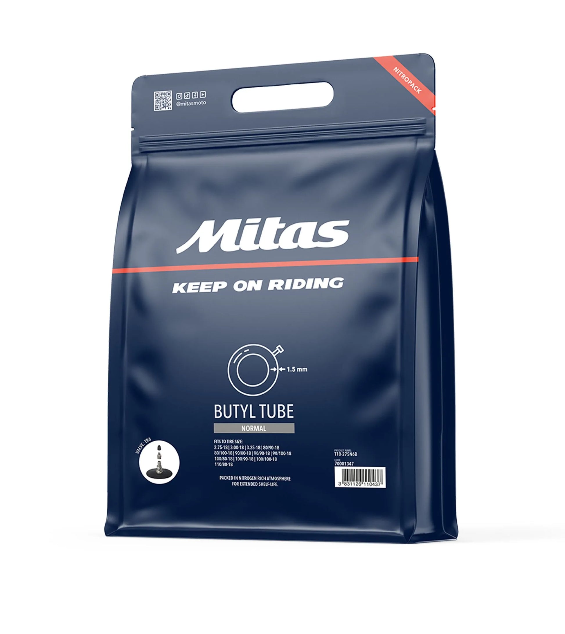 MITAS Standard Duty Inner Tube JS87N 45/90 Valve