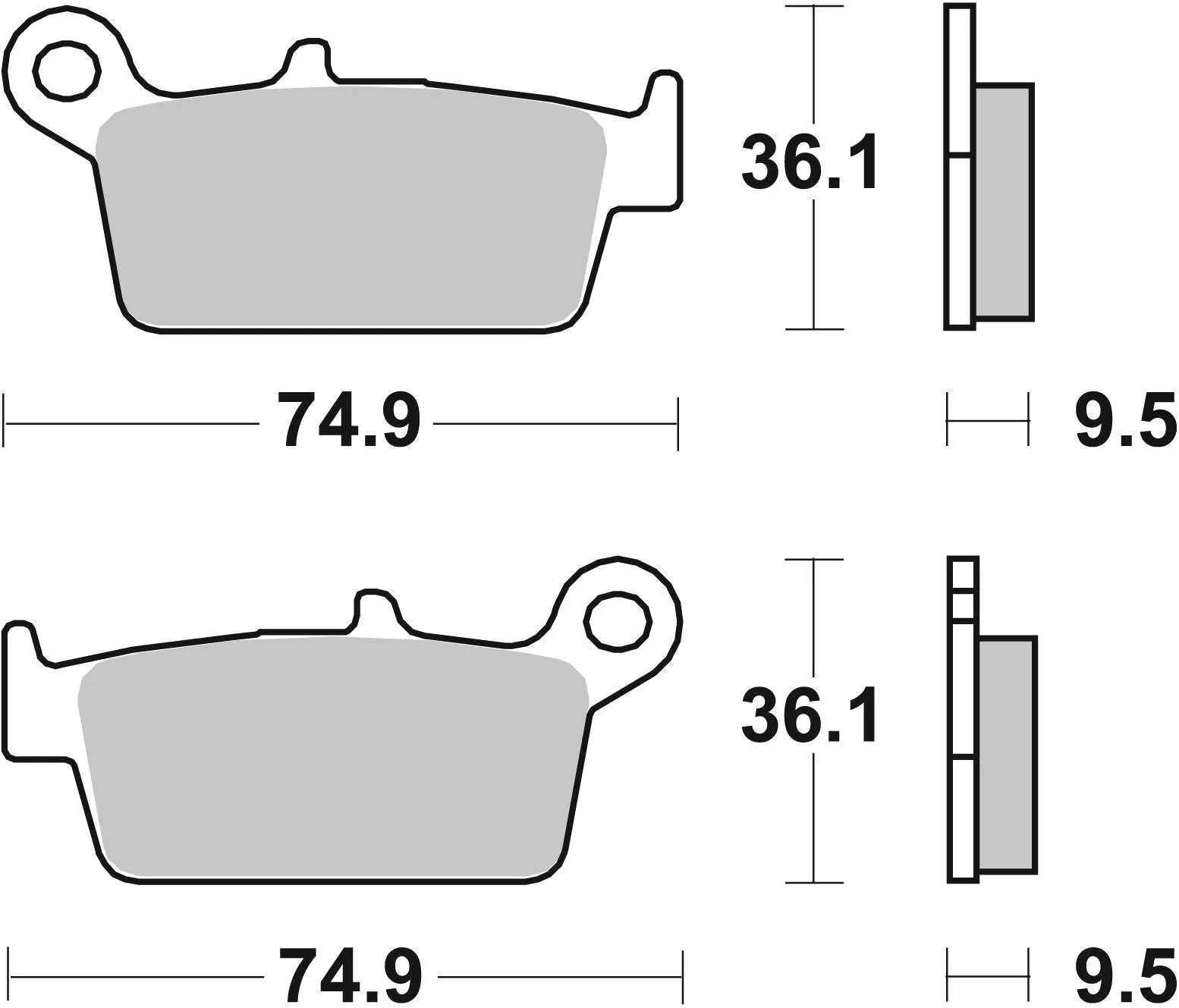 Sbs Hf Street Ceramic Organic Brake Pads - Rear