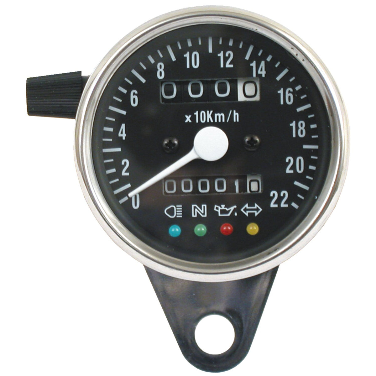 MCS LED mini speedo 2:1 mph - Chrome with black face plate
