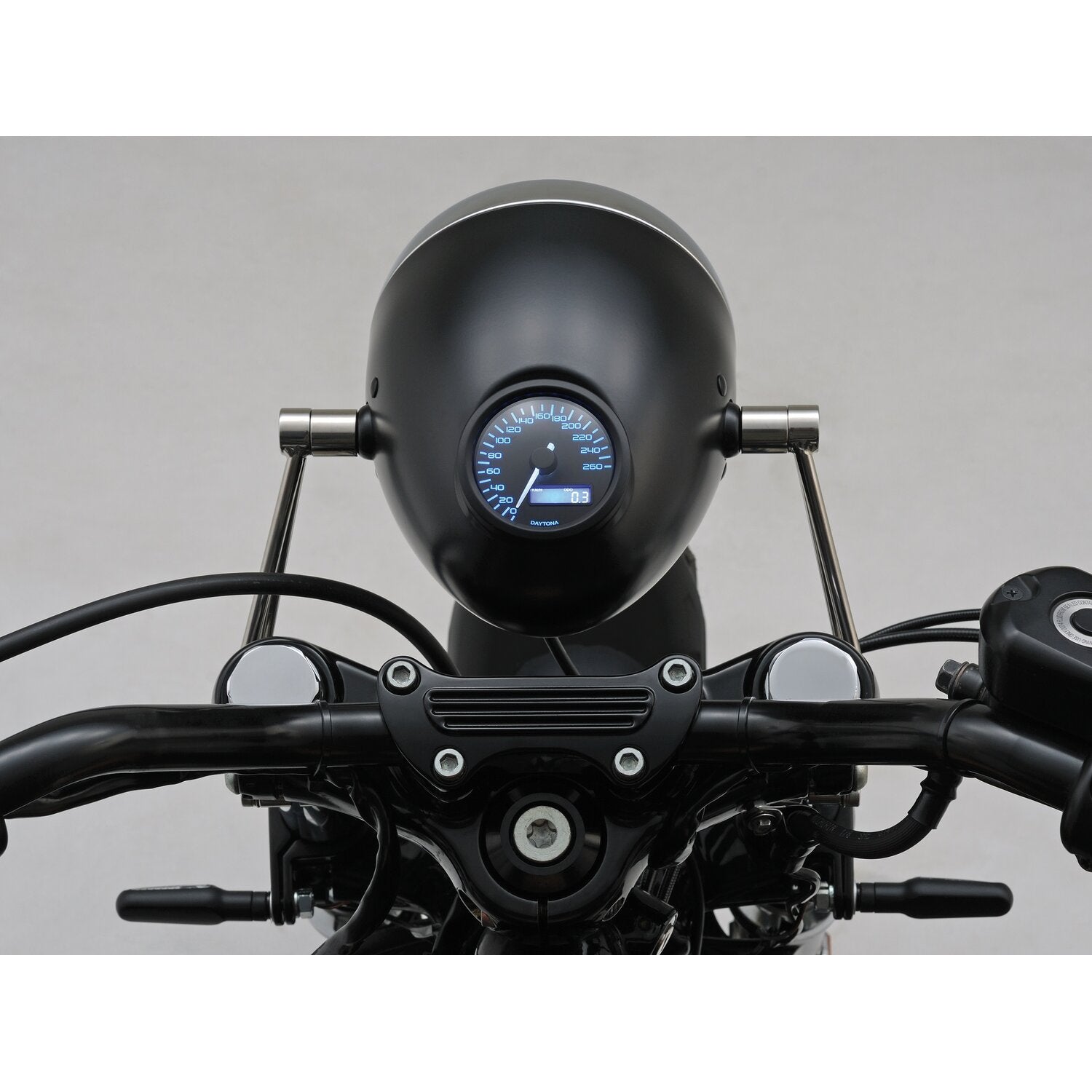 Daytona Vintage 5-3/4" headlamp - Black with chrome ring