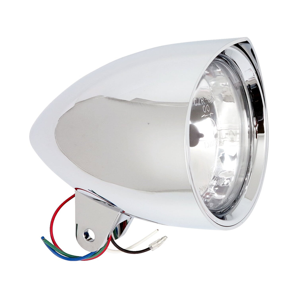 MCS Smoothie 5-3/4" headlamp with peak visor - Chrome