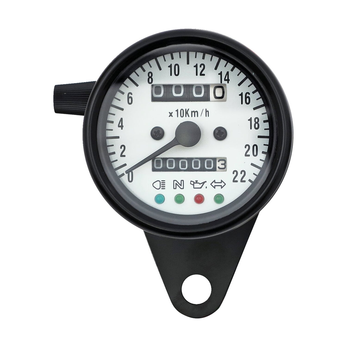 MCS LED mini speedo 2:1 kmh - Black with white face plate