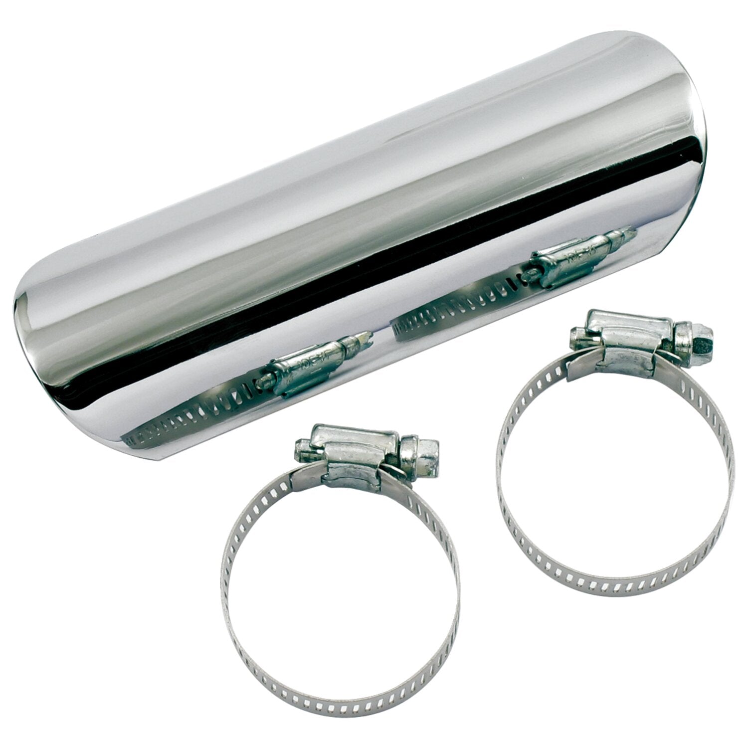 Paughco Straight Heatshield / boot guard - 6" - Chrome