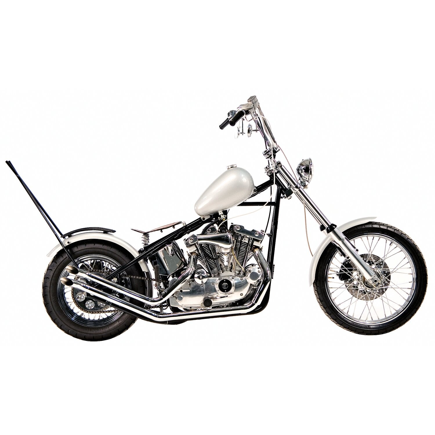 Paughco Upswept drag pipes - Gooseneck - Chrome
